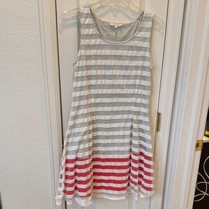 Mystree women’s Striped Dress - Gray and Red